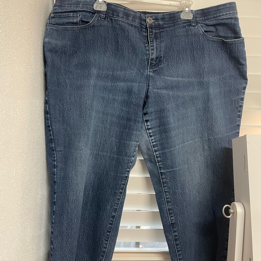 CJ Banks Dark Blue Straight Leg Jeans